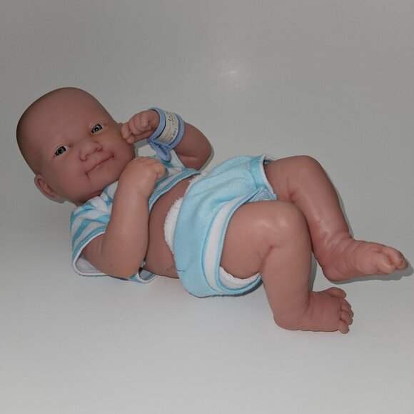 Berenguer Newborn Baby Girl Doll Realistic Lifelike 12" Long Toy Blue Clothes - Picture 1 of 14